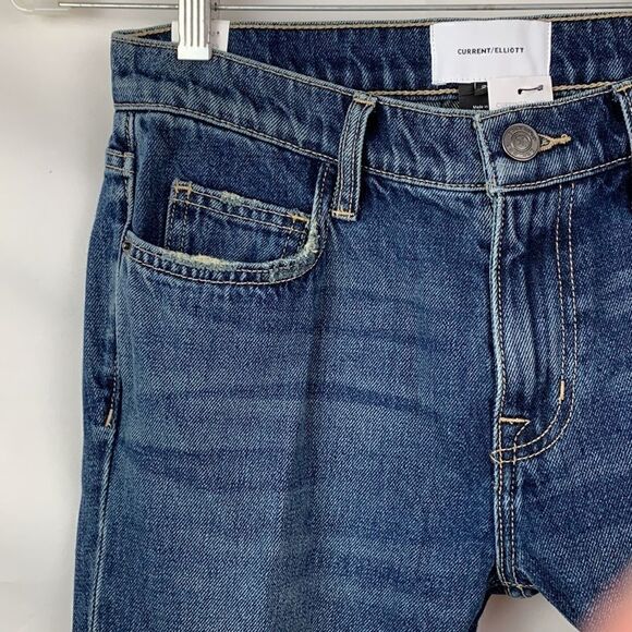 Current Elliott The Fling “1 year worn Rig” mid rise Boyfriend blue jeans. NWT - Picture 6 of 16
